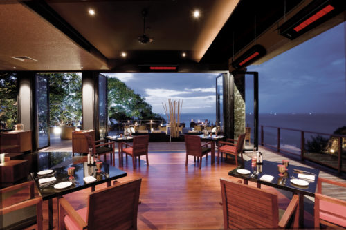 Restaurant in Paresa Hotel Phuket Thailand at Dusk